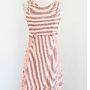 Orange and white tweed dress